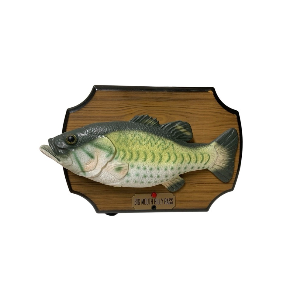 Gemmy Big Mouth Billy Bass Singing Fish Plaque Wall Mounted Working 1999 Novelty